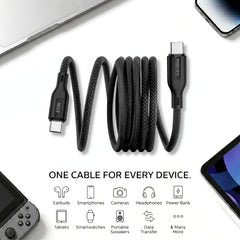 Philips DLC4130CB/94 65W Type-C to Type-C Fast Charging Cable (1m, Dark Slate)