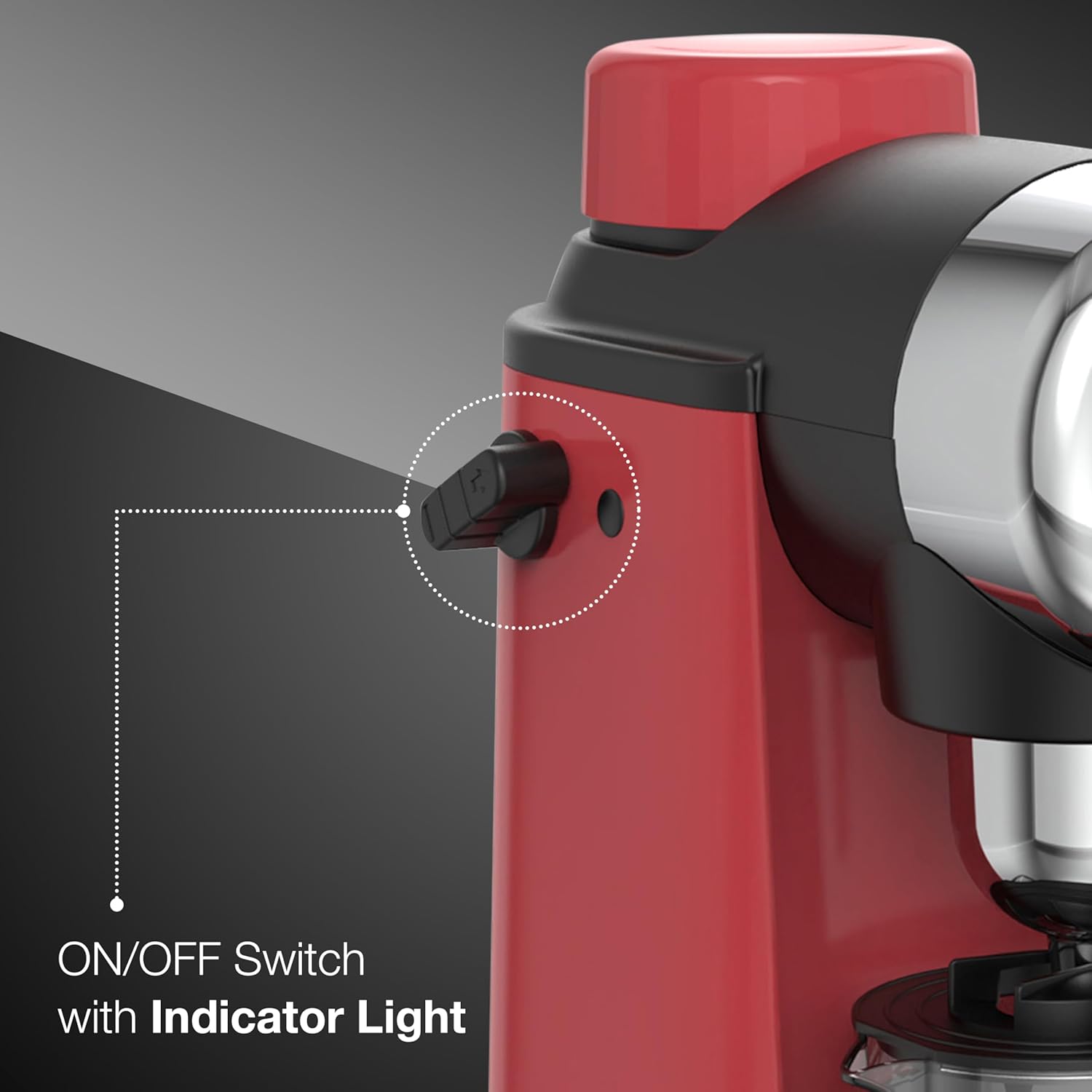 KAFF VIENNA 800 Watts Espresso, Cappuccino and Latte Coffee Maker, Glass Carafe Jar, 750W, with Automatic Pressure-Release, Over-Heat and Over-Pressure Protecting Device (Red)