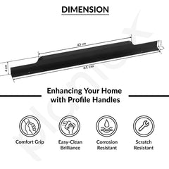 Plantex Profile Handle for Kitchen Cabinet/24 Inch Aluminium Drawer Profile Handle/Wardrobe Pull Handle for Home/Office/Hotel - Pack of 1 (Black) (Model APS-PF-1004)-3