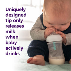 Philips Avent Natural Response Plastic Baby Bottle - 260ml Baby Milk Bottle with AirFree Vent (Clear, B0BWFN9QCB)