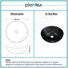Plantex Platinum Ceramic Tabletop Round Wash Basin/Countertop Bathroom Sink/Tabletop Wash Basin(Black, 15.5 x 15.5 x 5 Inch)-3