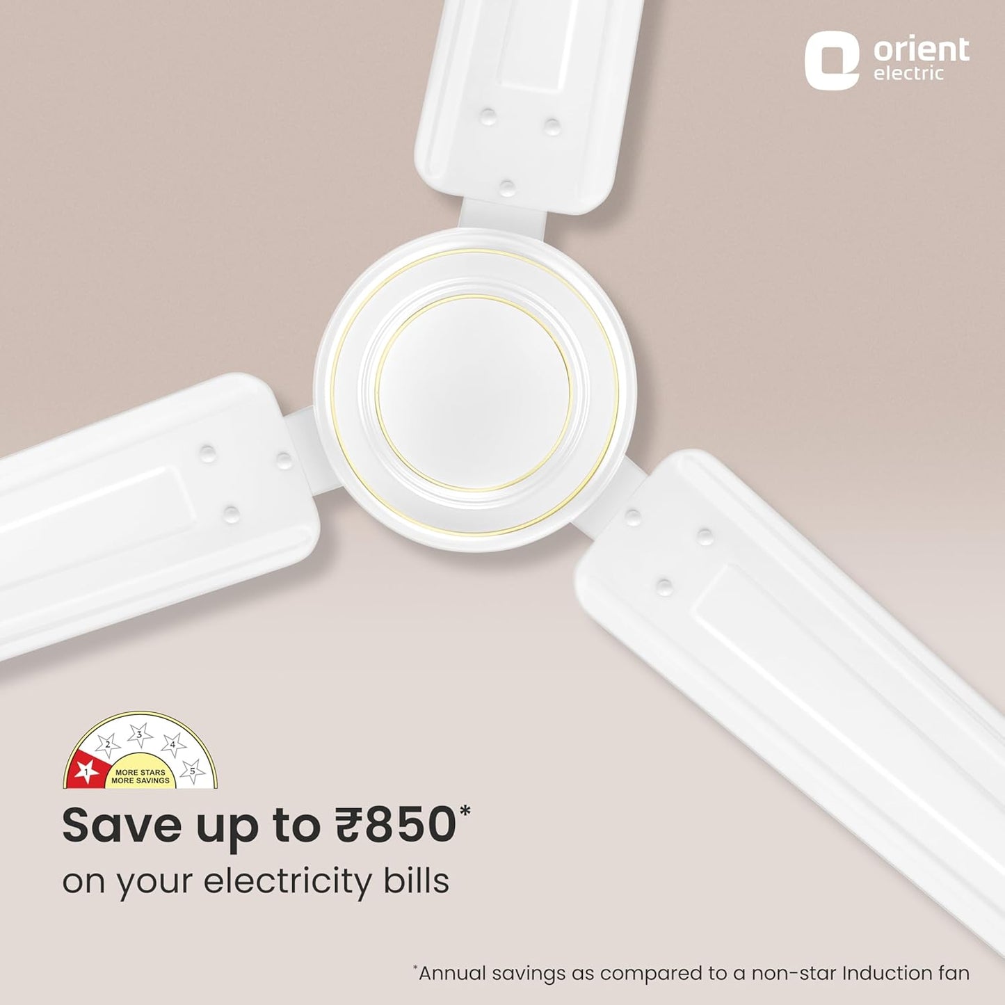 Orient Electric Apex-FX 1200mm Ceiling Fan for Home| BEE 1 Star Rated Energy Efficient Fan| Rust Resistant | Strong and Powerful Motor | 2 Years Warranty by Orient | White - Pack of 1