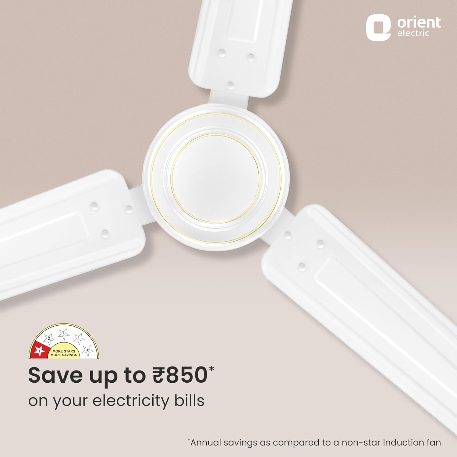 Orient Electric Apex-FX 1200mm Ceiling Fan for Home| BEE 1 Star Rated Energy Efficient Fan| Rust Resistant | Strong and Powerful Motor | 2 Years Warranty by Orient | White - Pack of 1