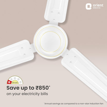 Orient Electric Apex-FX 1200mm Ceiling Fan for Home| BEE 1 Star Rated Energy Efficient Fan| Rust Resistant | Strong and Powerful Motor | 2 Years Warranty by Orient | White - Pack of 1