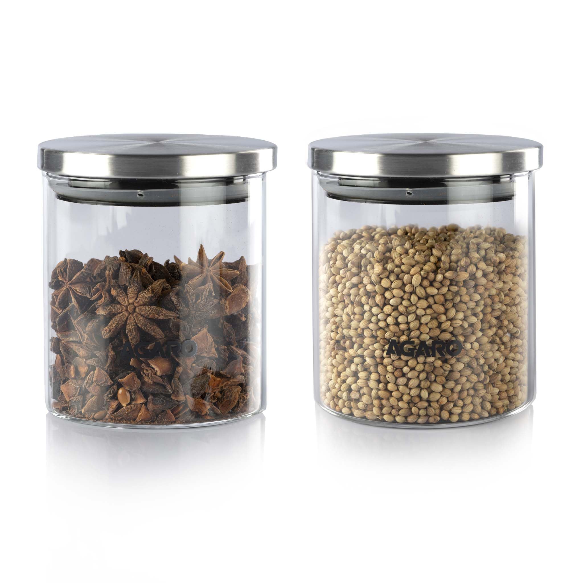 AGARO Elegant Glass Jar 3500 ml, Steel Lid, Storage Glass Container, Transparent, Kitchen Organiser, Multipurpose Jar
