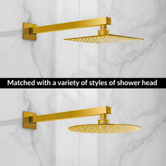 Plantex 18-Inch Shower Arm for Overhead Shower/Stainless Steel Shower Pipe/Wall Mount Bathroom Fitting with 1⁄2-Inch Thread - Pack of 1 (Gold)-5