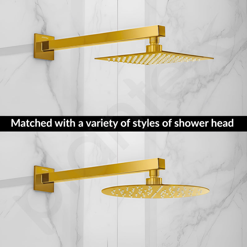 Plantex 18-Inch Shower Arm for Overhead Shower/Stainless Steel Shower Pipe/Wall Mount Bathroom Fitting with 1⁄2-Inch Thread - Pack of 1 (Gold)-5