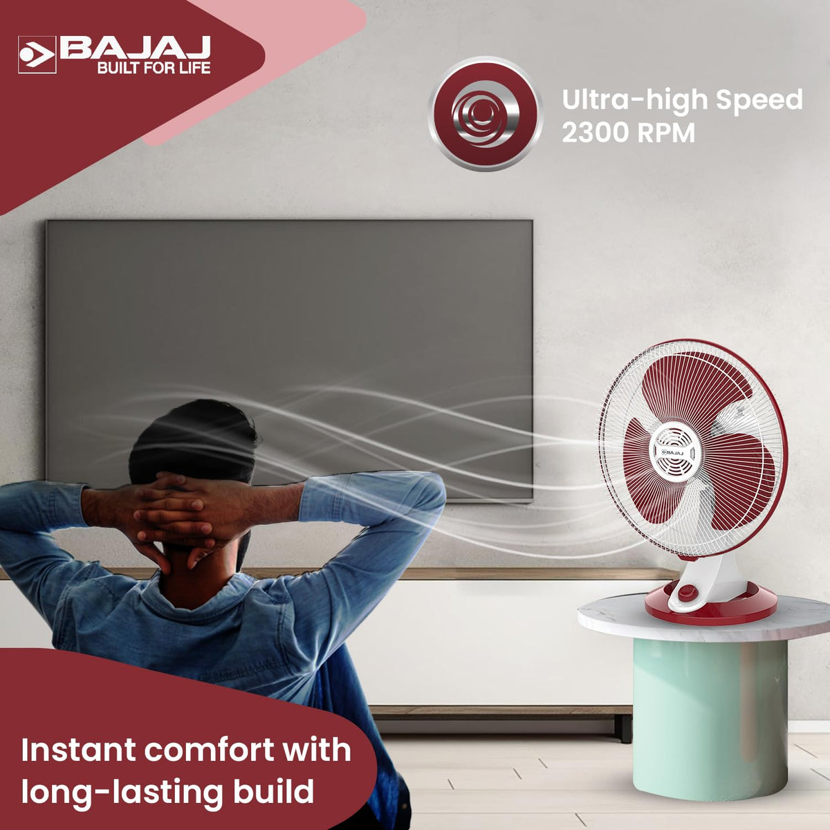Bajaj Veloce High Speed 400MM Table Fan For Home-3