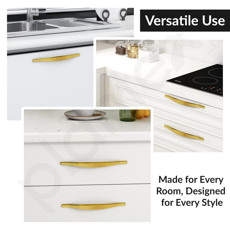 Plantex Cabinet Handle/224mm Handle for Wardrobe/Kitchen Handle/Pull-Push Handle for Home/Office - Pack of 2 (Gold) (Model APS-PH-102)-6
