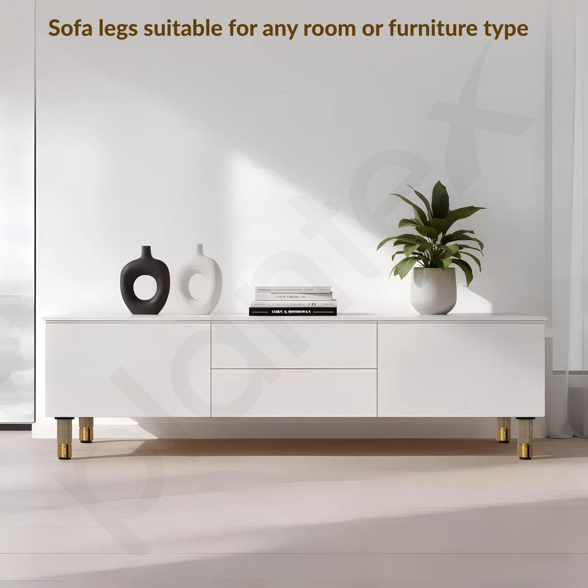 Plantex 4 Inch Sofa Leg for Bed Furniture/Aluminium Sofa Leg for Table/Support Legs/Furniture Leg - Pair of 4 (8 Piece) (DTS-77, Brass Antique & Gold)-6
