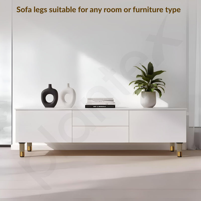 Plantex 4 Inch Sofa Leg for Bed Furniture/Aluminium Sofa Leg for Table/Support Legs/Furniture Leg - Pair of 4 (8 Piece) (DTS-77, Brass Antique & Gold)-6