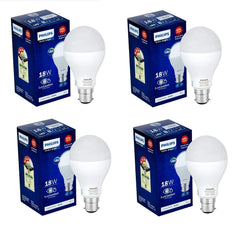 Philips B22 Stellar Bright Cool Day LED Bulb (18W, Pack of 4, White)