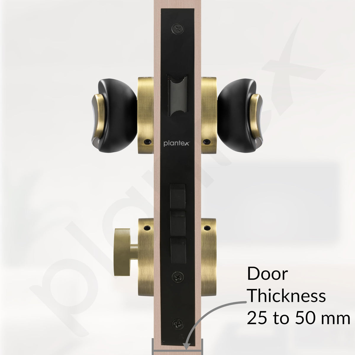 Plantex Door Lock for Home/Main Door Lock Set with 3 Computerized Key/Mortise Lock for Door with Brass Lock Body & Cylinder (SM037, Brass Antique & Black)-5