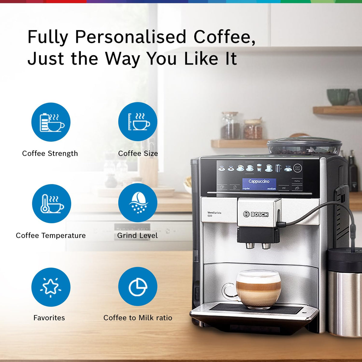 Bosch Series 6, Fully Automatic Espresso Machine, Verobarista 600, Silver