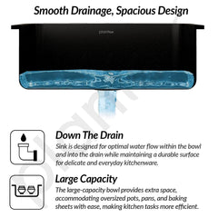 Plantex Matt Quartz Kitchen Sink/UV Protected Kitchen Sink/Undermount Sink For Kitchen/Granite Single Bowl Sink With Coupling (Nano Black, 20X30 Inches)-4