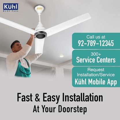 KUHL Arctis A4 1200 mm BLDC 65% Power Saving BLDC Ceiling Fan With Remote | BEE 5 Star Rated & ISI Marked | High Air Flow | 5 Year Warranty on Motor | White Dual