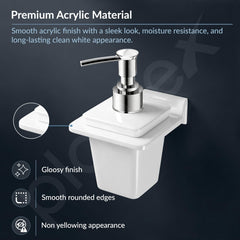 Plantex Liquid Soap Dispenser for Bathroom/Acrylic Shampoo Dispenser/Hand wash Dispense/Bathroom Accessories - Pack of 1 (VIW-137, White)-3