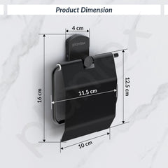 Plantex 304 Grade Stainless Steel Toilet Paper Holder for Washroom/Tissue Paper Roll Holder/Bathroom Accessories - Parv (Black)-3