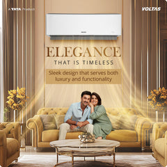 Voltas 1.5 ton 5 Star, New star rated, Inverter Split AC (Copper, Convertible 6-in-1 Cooling Modes, Auto Clean, Sleep Mode with Hidden Display, Memory Restart (185INV VENUS LUXE, White)