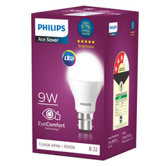 Philips 9W LED Bulb Base B22 (Crystal White, Pack of 4)