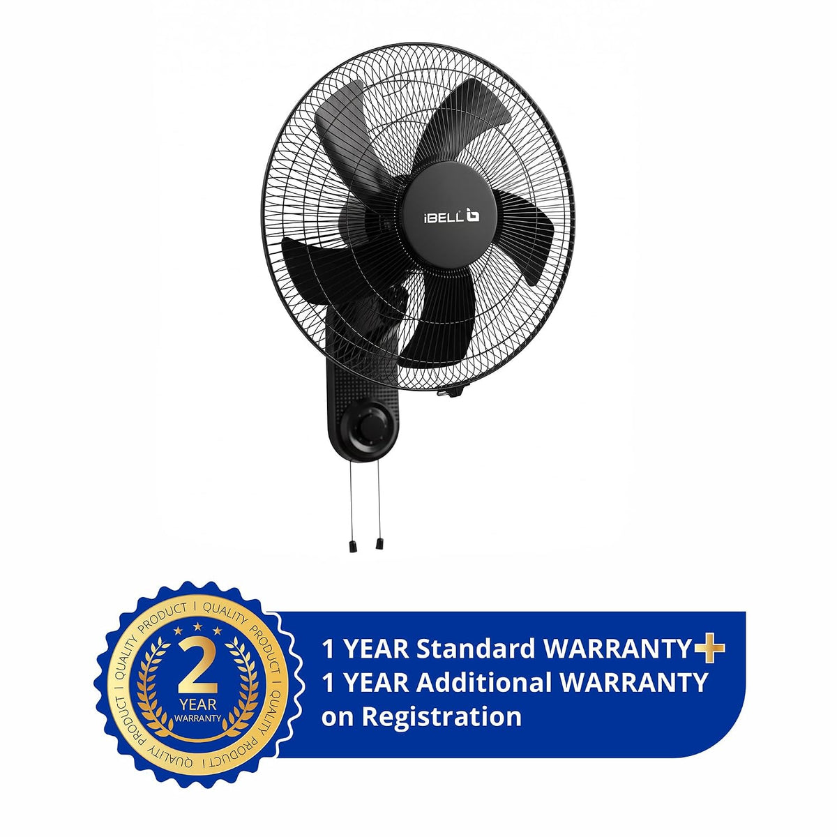 IBELL AERIS BLACK 400mm (16 Inch) Wall Fan-2