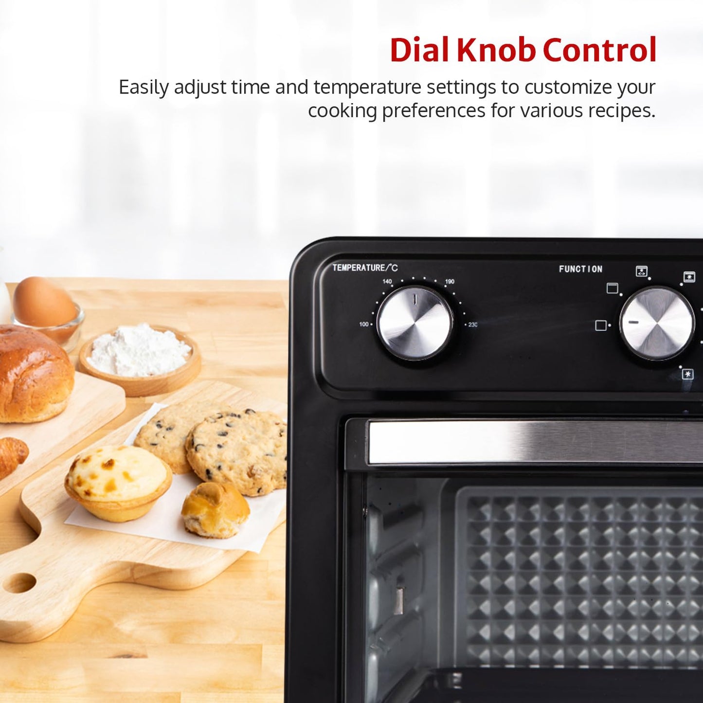 Pigeon by Stovekraft Air Fryer Oven 25L | 2-in-1 Appliance (OTG + Airfryer) | 1400 Watts | Air Fry, Bake, Broil, Toast, Defrost (Black) | Without Rotisserie