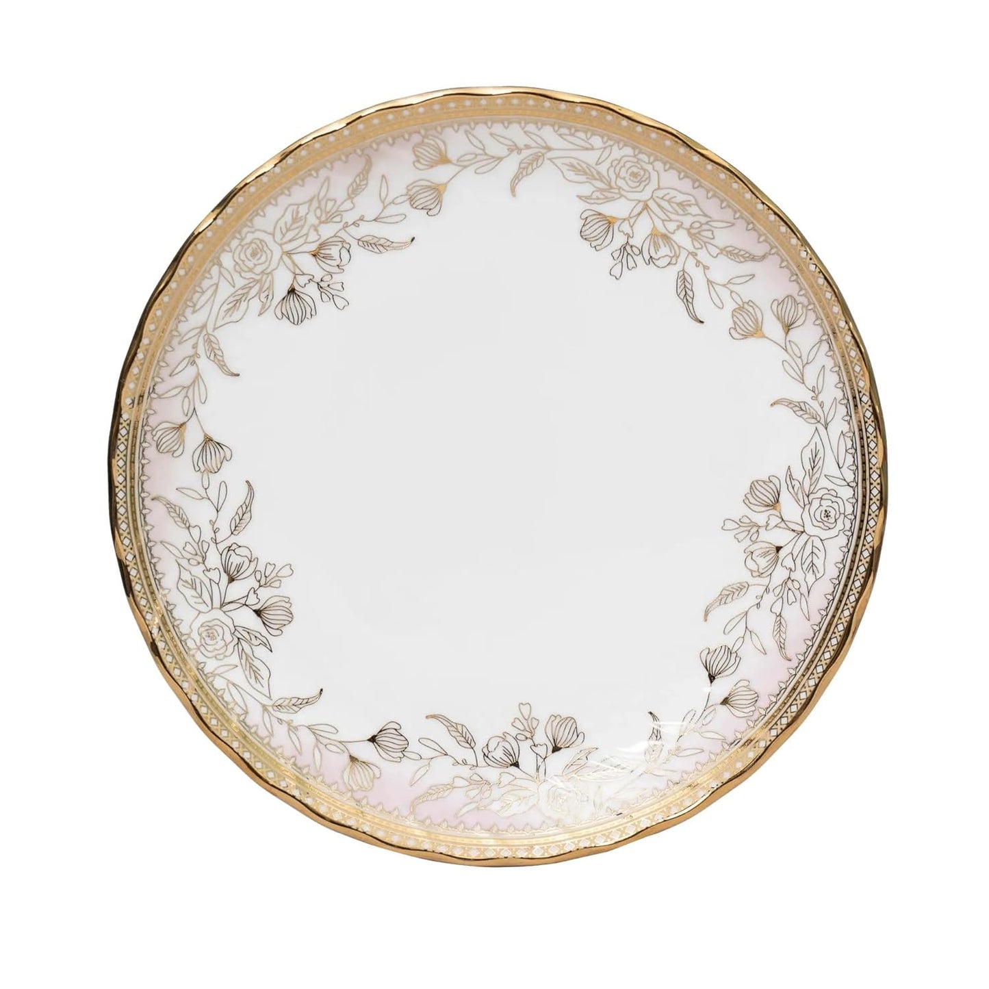 Clay Craft Fine Ceramic Ebony Dinner Set, Enchanting Gold, for Family of 4, Dinner Set Ceramic, Crockery Set, Dining Set for Dinner, Crockery Set for Gift, Kitchen Set (16 Pieces, E626)