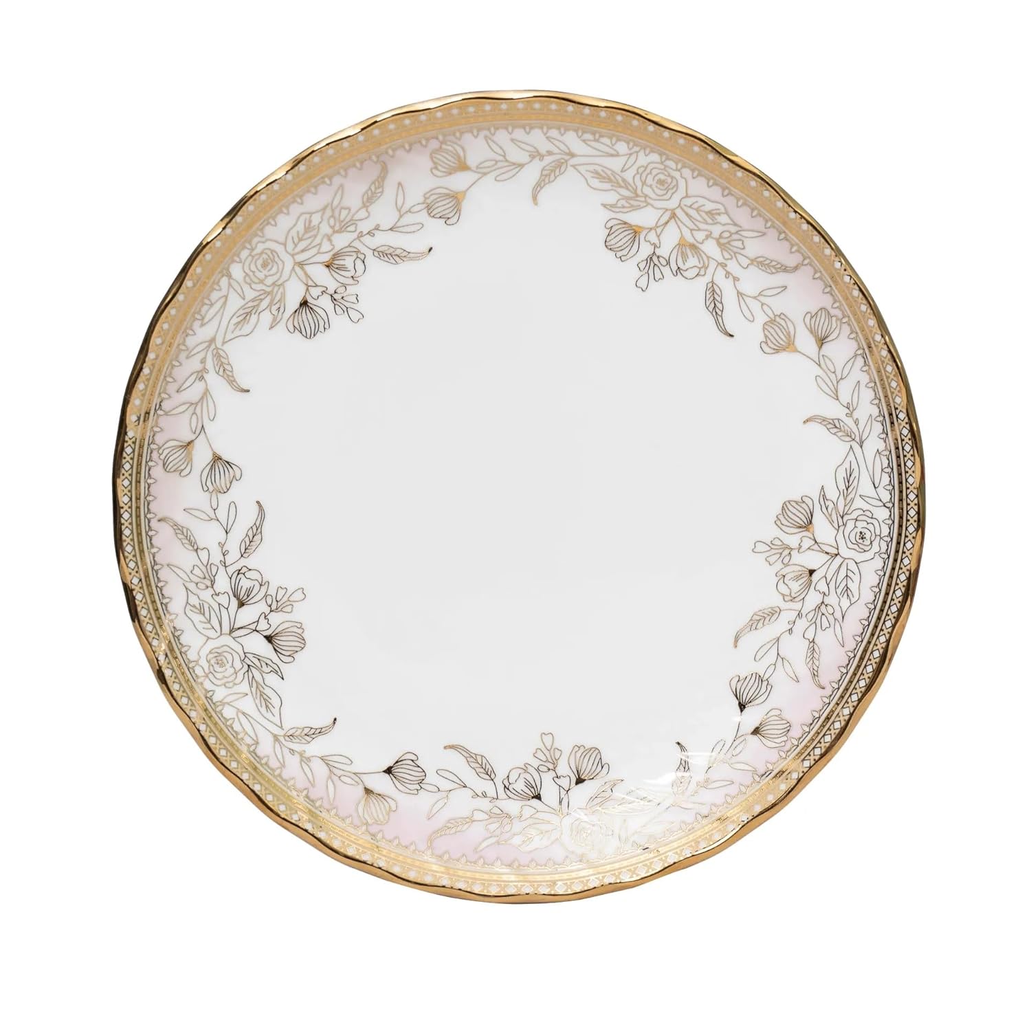 Clay Craft Fine Ceramic Ebony Dinner Set, Enchanting Gold, for Family of 4, Dinner Set Ceramic, Crockery Set, Dining Set for Dinner, Crockery Set for Gift, Kitchen Set (16 Pieces, E626)