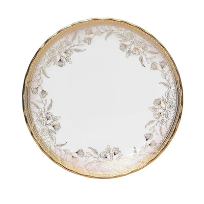 Clay Craft Fine Ceramic Ebony Dinner Set, Enchanting Gold, for Family of 4, Dinner Set Ceramic, Crockery Set, Dining Set for Dinner, Crockery Set for Gift, Kitchen Set (16 Pieces, E626)