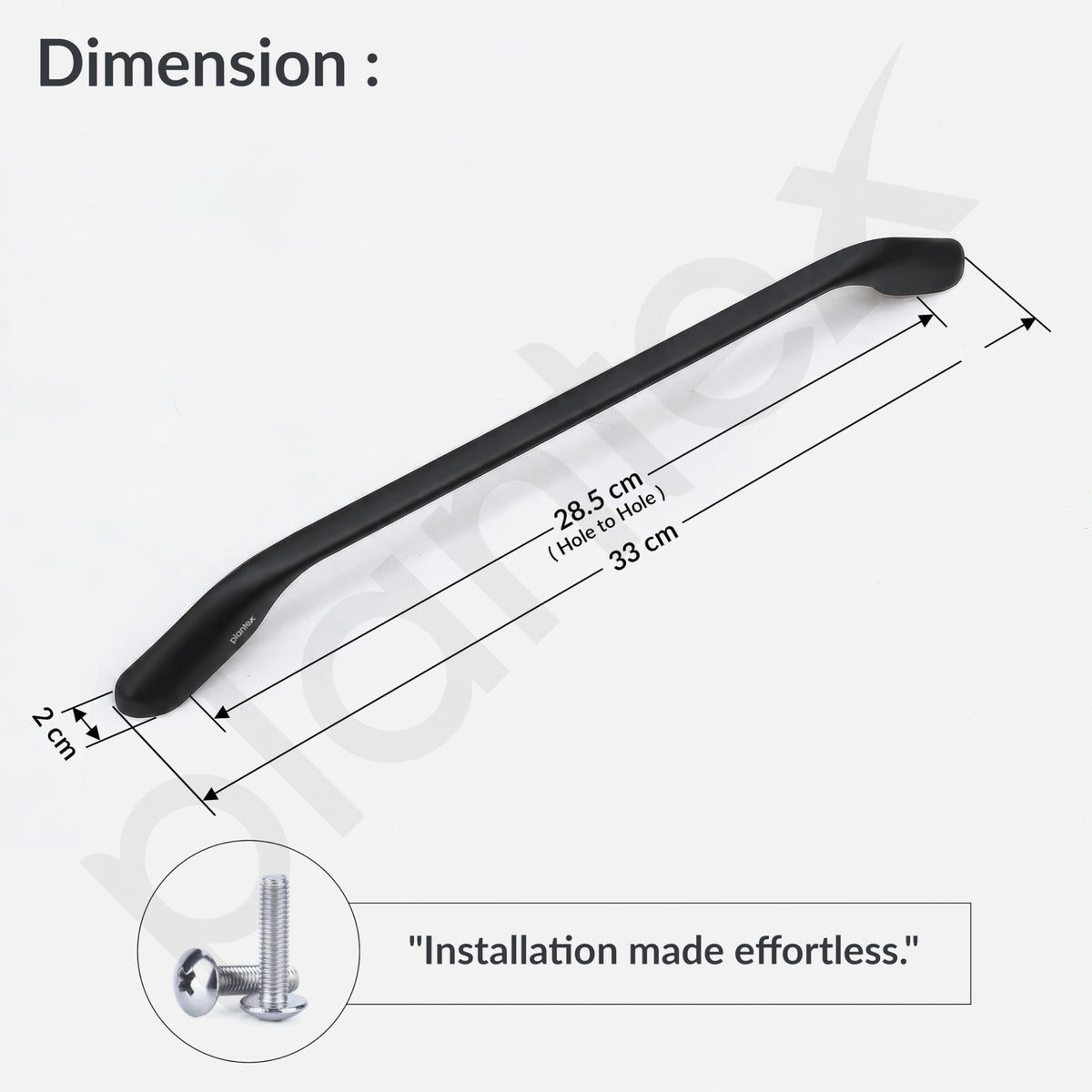 Plantex Cabinet Handle/288mm Handle for Wardrobe/Kitchen Handle/Pull-Push Handle for Home/Office - Pack of 1 (Black) (Model APS-PH-101)-2
