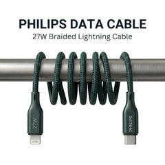 Philips DLC4130LT/94 27W iPhone Original Type-C to Lightning Fast Charging Cable (1m, Crystal Teal)