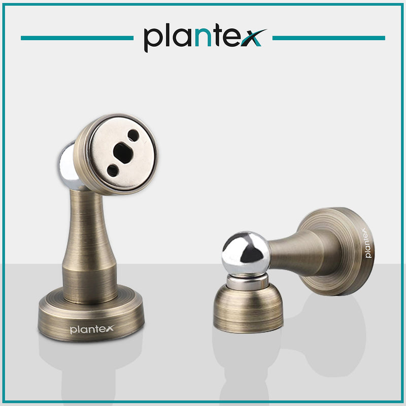 Plantex Door Stopper Magnetic/Stainless Steel Stopper for Main Door/Heavy Duty Magnet Door Stops/Door Back Stopper for Home/Office/Hotel - (Brass Antique)-6