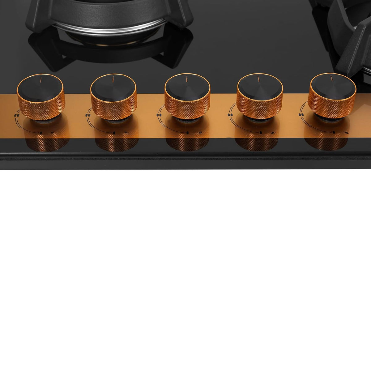 Faber 90cm 5Burner Gas Hob | Flame Failure Device | Cast Iron Pan Support | Metal Knobs | Dual Flame Burner | 8mm Toughe