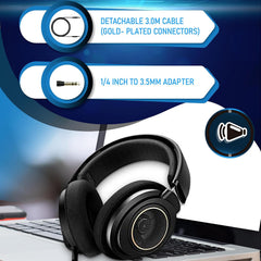 Philips Audio SHP9600 Wired Over Ear Headphones with Mic (Black) (SHP9600/00)