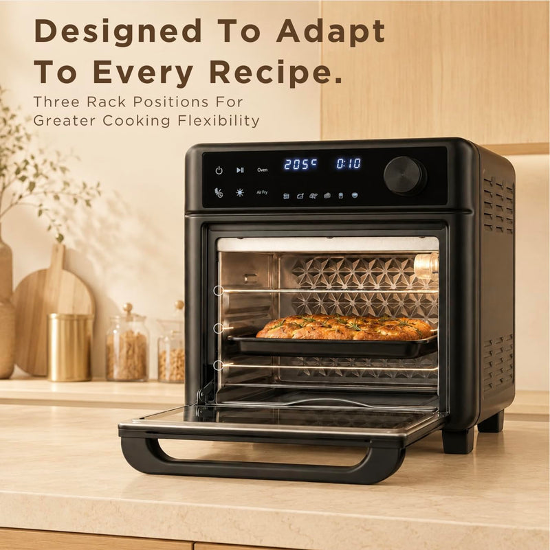 Faber Air Fryer Oven 14L 1400W|View Window| Digital control|Convection Function|Bake Tray, Tray Handle & Crumb Tray|Dish