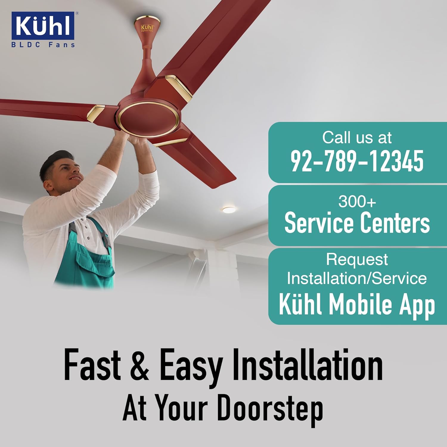 KUHL Prima A3 1200mm BLDC Ceiling Fan with Remote | INR 300 Off on Exchange | 5- Rated | High Airflow | Saves up to 65% Electricity | 5-Year Warranty | Brown