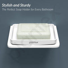 Plantex 5mm Acrylic Soap Holder for Bathroom/Wall Mounted Soap Stand/Soap Dish Holder for Bathroom - (White)-5