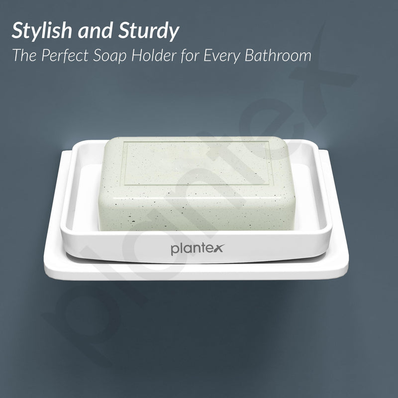 Plantex 5mm Acrylic Soap Holder for Bathroom/Wall Mounted Soap Stand/Soap Dish Holder for Bathroom - (White)-5