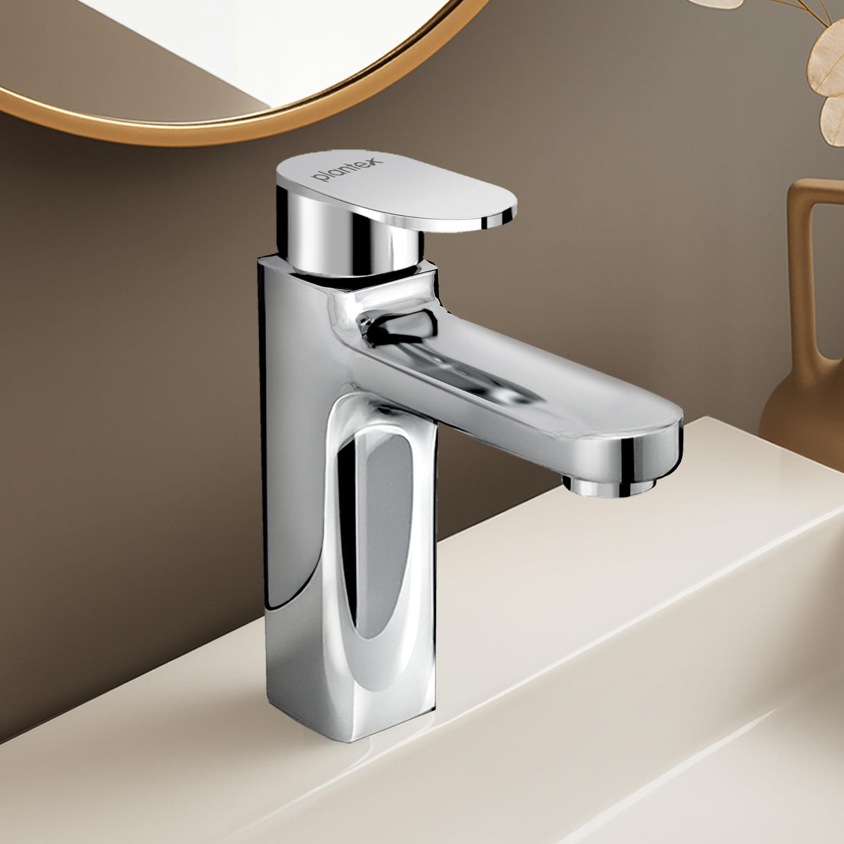 Plantex Single Lever Basin Mixer with Brass Spindle/Hot and Cold Water Mixer for Kitchen and Bathroom (Chrome)