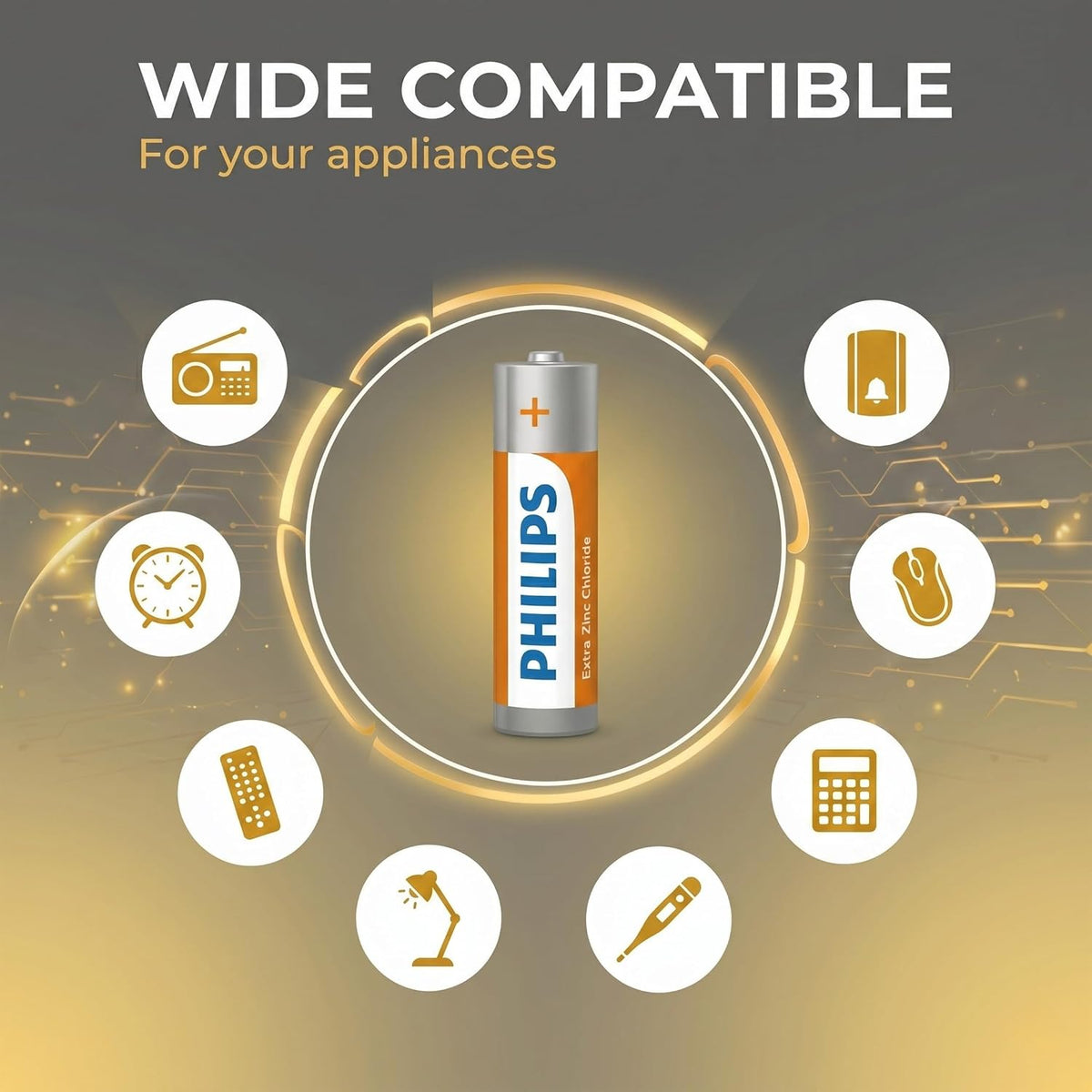 Philips R6L4B/94 AA Extra Zinc Chloride Battery (Pack of 4)