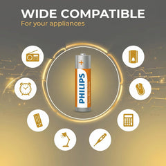 Philips R6L4B/94 AA Extra Zinc Chloride Battery (Pack of 4)