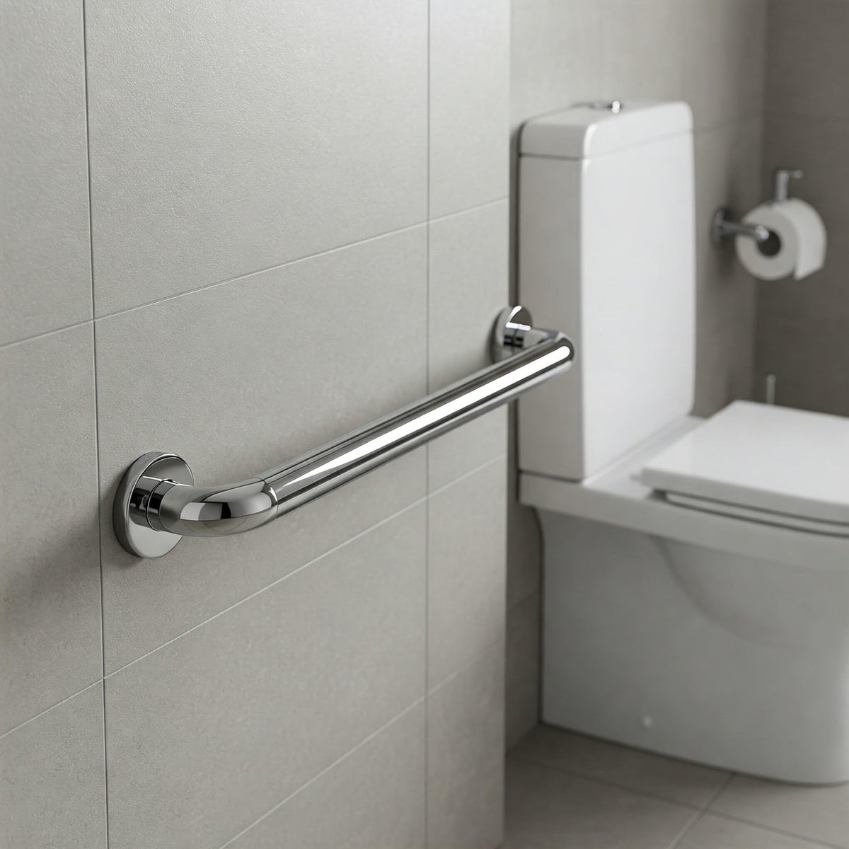 Plantex 18 Inch Stainless Steel Grab Bar for Toilet/Safety Support for Senior Citizens/Secure Bathroom Handrail/Bathroom Accessories (Chrome)-6