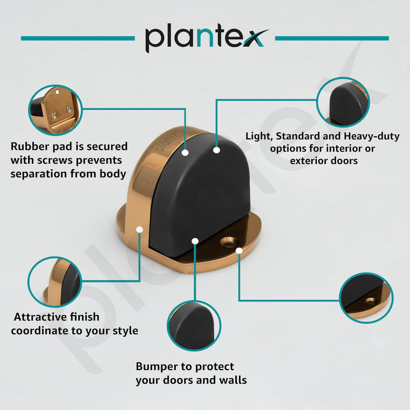 Plantex Premium Floor Mounted Door Buffer/Sound Dampening Rubber Buffer for Bed Room/Living Room/Kitchen/Bathroom Door/Stops for Door Pack of 1 (Rose Gold)-4