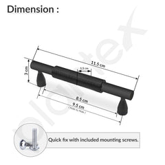 Plantex Cabinet Handle/Kitchen Cabinet Door Handle/Wardrobe/96 mm Cupboard Handle/Door Pull-Push Handle for Home/Office - Pack of 2 (Black) (Model APS-DTC-3910)-3