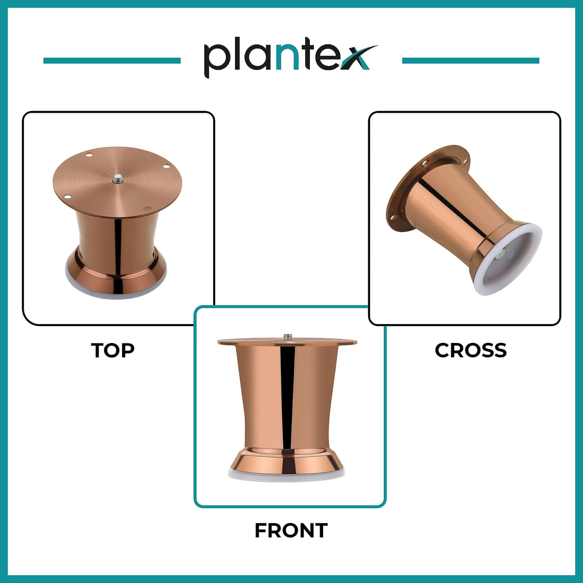 Plantex Heavy Duty 3 Inch Spare Sofa Legs for Bed Furniture/Sofa Legs for Table/Sofa Support Legs Set of 2 Pcs (Rose Gold)-5