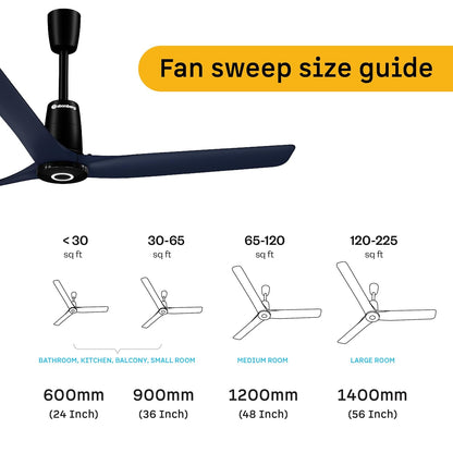 atomberg Aris Contour Smart 1200mm Voice Controlled BLDC Ceiling Fan with Remote | BEE 5 star | Best-in-class Air Flow | Silent Operation| Designer Fan | Free Installation | 5 Year Warranty |Ritz Blue