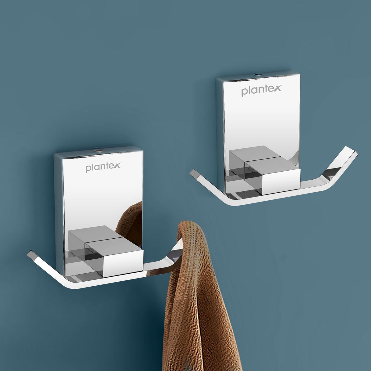 Plantex 304 Grade Stainless Steel Robe Hook/Cloth Holder/Towel Hanger/Bathroom Accessories - Pack of 2 (Iris, Chrome)-1