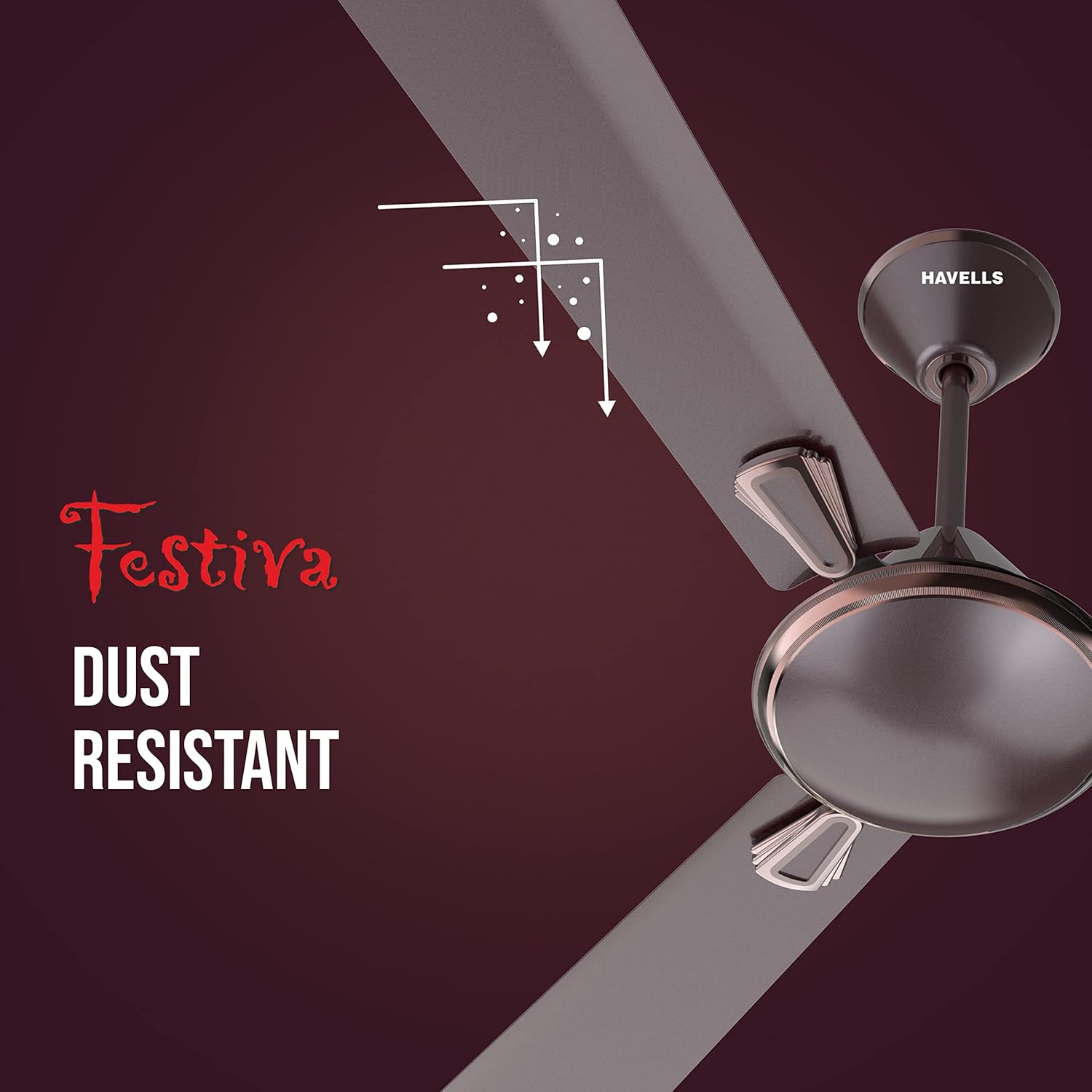 Havells Festiva 1200mm Dust Resistant Ceiling Fan (Espresso Brown)