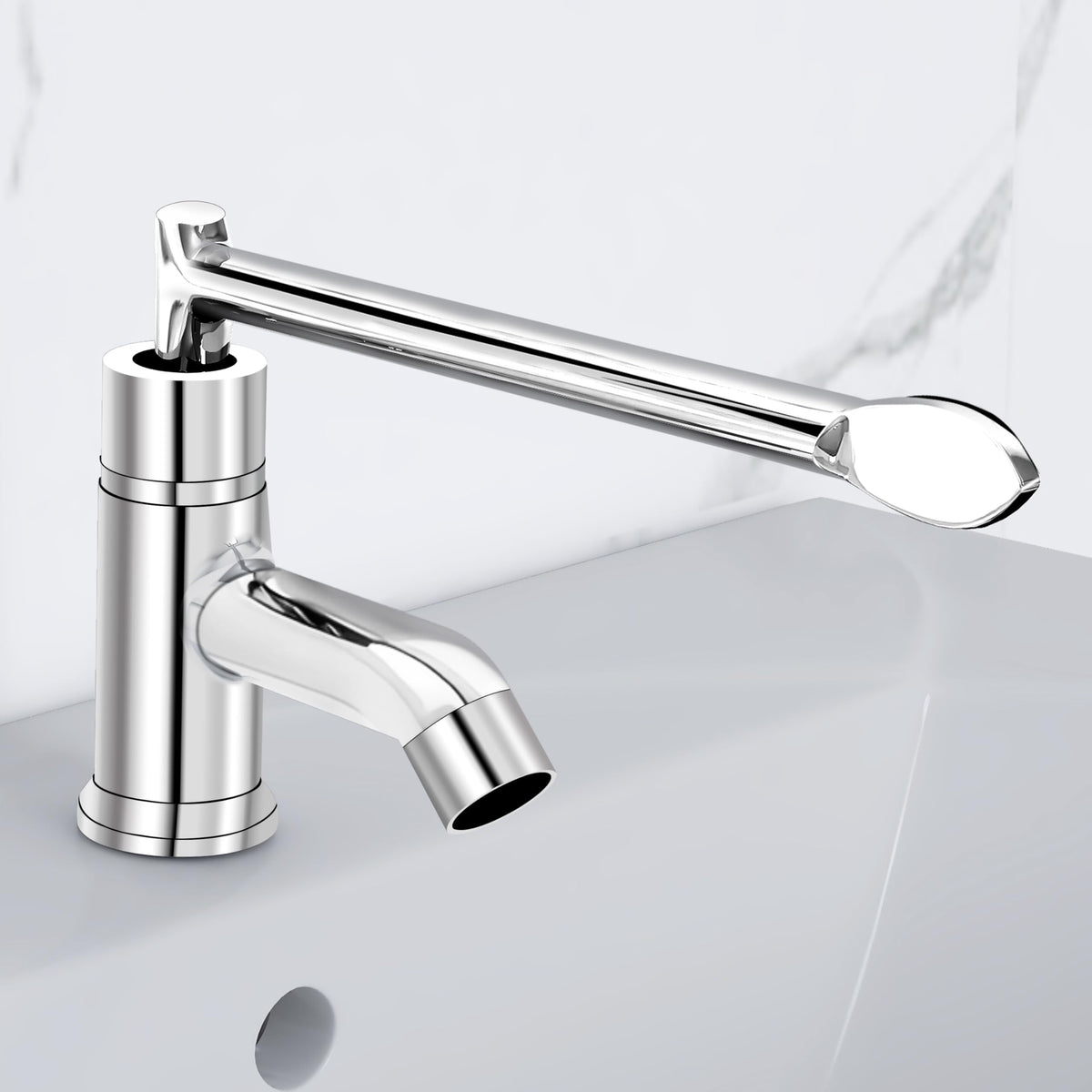 Plantex Lab Pillar Cock for Bathroom/Pillar Cock for Wash Basin with Teflon Tap - Pack of 1 (AC05, Chrome)