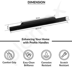 Plantex Profile Handle for Kitchen Cabinet/20 Inch Aluminium Drawer Profile Handle/Wardrobe Pull Handle for Home/Office/Hotel - Pack of 3 (Black) (Model APS-PF-1004)-4